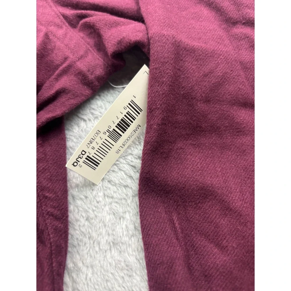 Amazon Essentials Mens Slim Fit‎ Flannel Shirt Burgundy MAE25002FL18 Large NWT